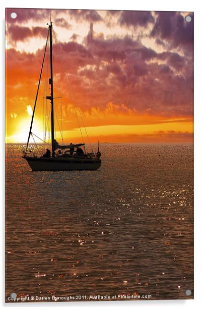Yacht Sunrise Acrylic by Darren Burroughs