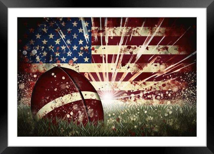 A background for a big american football event. Framed Mounted Print by Michael Piepgras