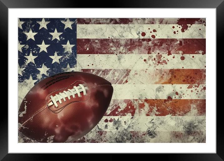 A background for a big american football event. Framed Mounted Print by Michael Piepgras