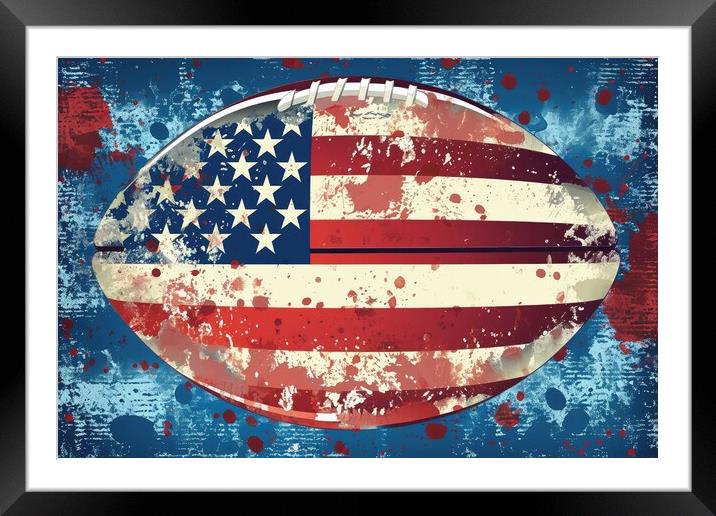 A background for a big american football event. Framed Mounted Print by Michael Piepgras