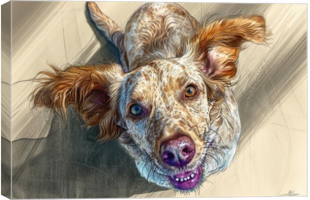 A beautiful watercolor painting of a cute dog. Canvas Print by Michael Piepgras