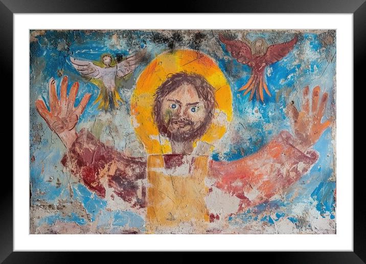 A childs painting of god. Framed Mounted Print by Michael Piepgras