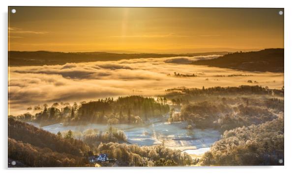 Morning Cloud Inversion Over Windermere Acrylic by Phil Durkin DPAGB BPE4