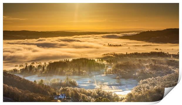 Morning Cloud Inversion Over Windermere Print by Phil Durkin DPAGB BPE4
