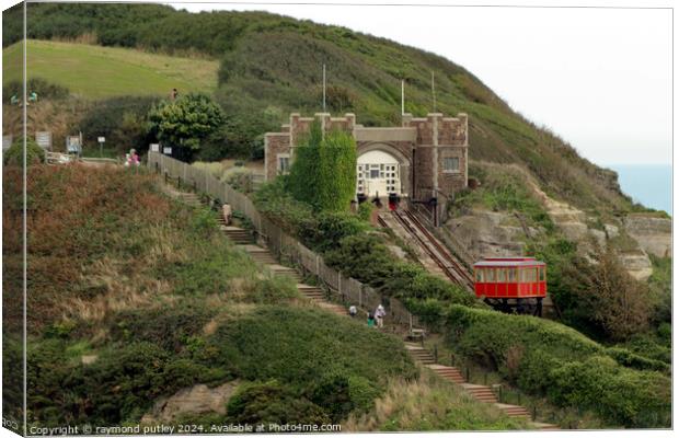 Hastings Seafront - Cliff Railway Canvas Print by Ray Putley