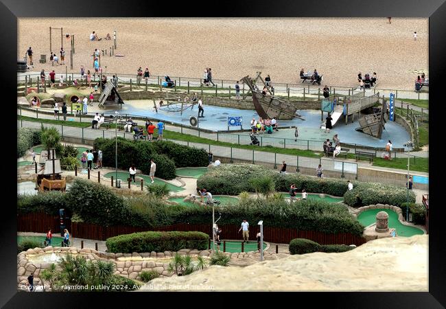Hastings Seafront - Amusements Framed Print by Ray Putley