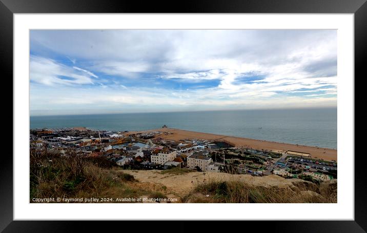 Hastings Seafront - Cliff View Framed Mounted Print by Ray Putley
