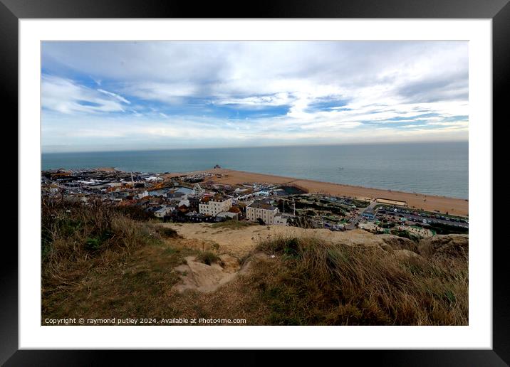 Hastings Seafront - Cliff View Framed Mounted Print by Ray Putley