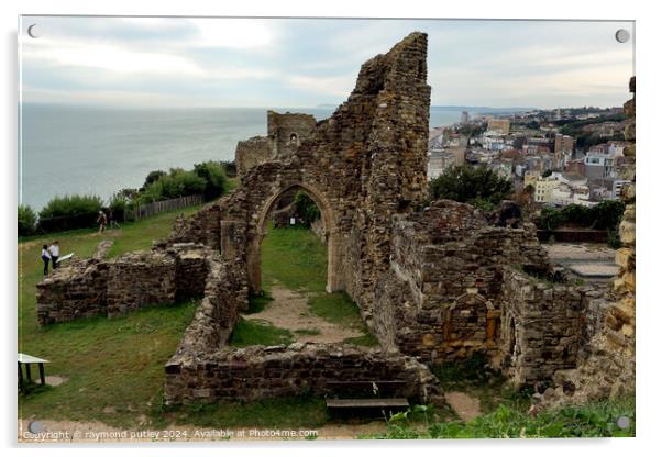 Hastings Castle Acrylic by Ray Putley