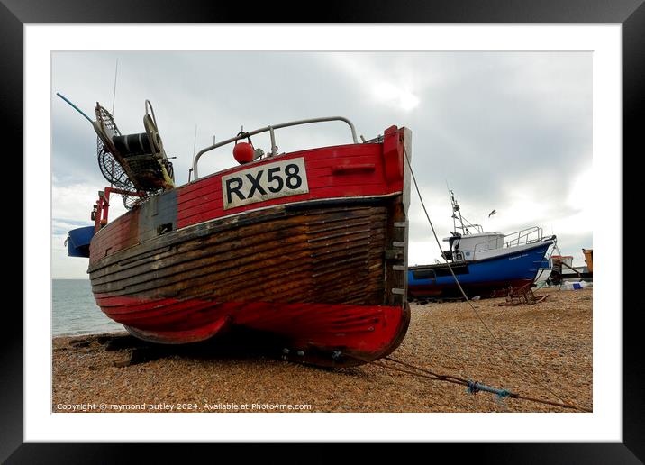 Hastings Seafront - Fishing Boat Framed Mounted Print by Ray Putley