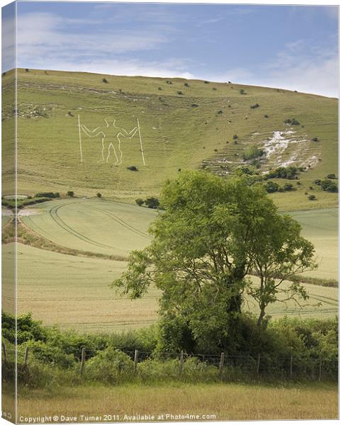 Long Man, Wilmington, East Sussex Canvas Print by Dave Turner