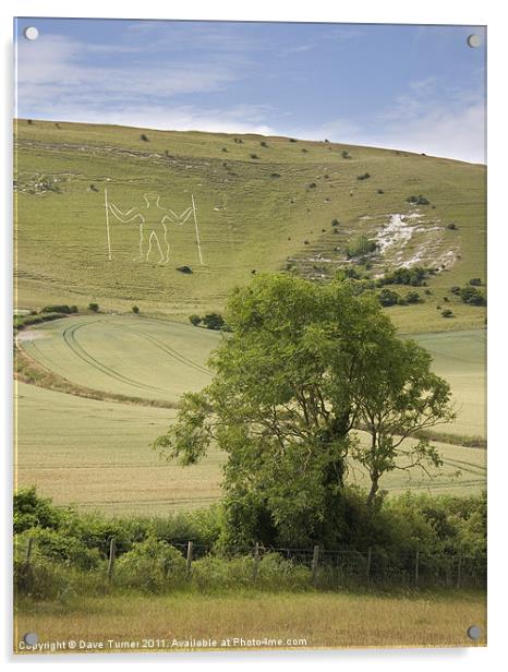Long Man, Wilmington, East Sussex Acrylic by Dave Turner