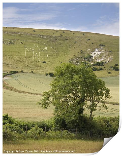Long Man, Wilmington, East Sussex Print by Dave Turner