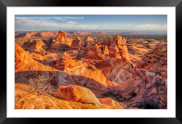 South Coyote Buttes, Arizona at sunrise Framed Mounted Print by Derek Daniel