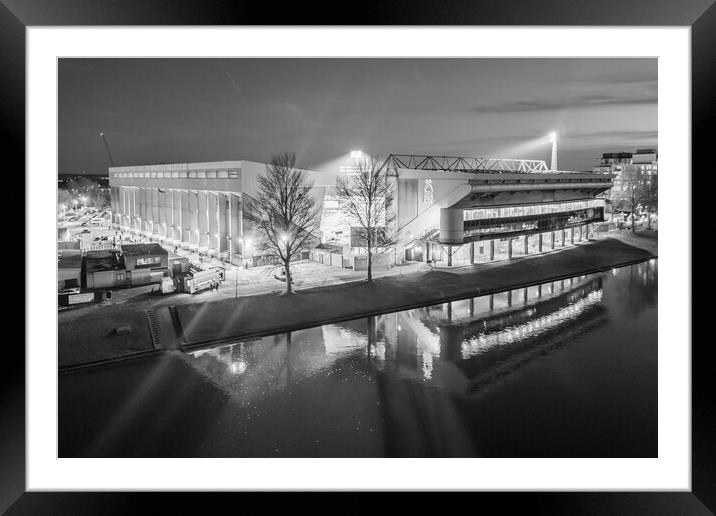 The City Ground BW Framed Mounted Print by Apollo Aerial Photography
