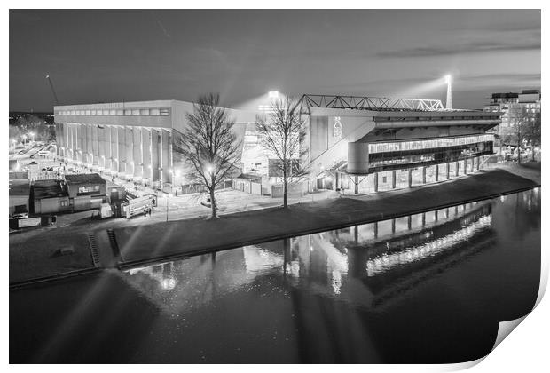 The City Ground BW Print by Apollo Aerial Photography
