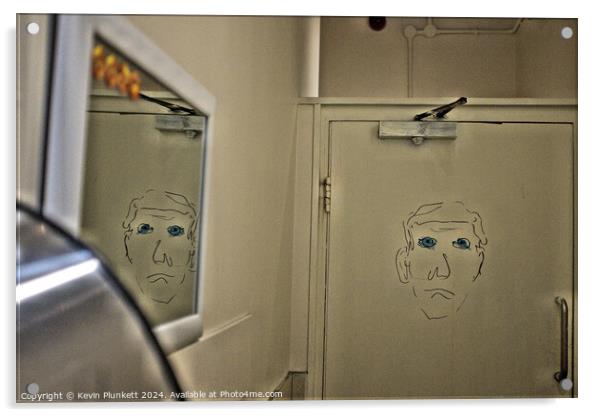 Toilet Room Door Acrylic by Kevin Plunkett