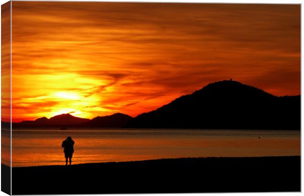 Benidorm Sunset Costa Blanca Spain Canvas Print by Andy Evans Photos