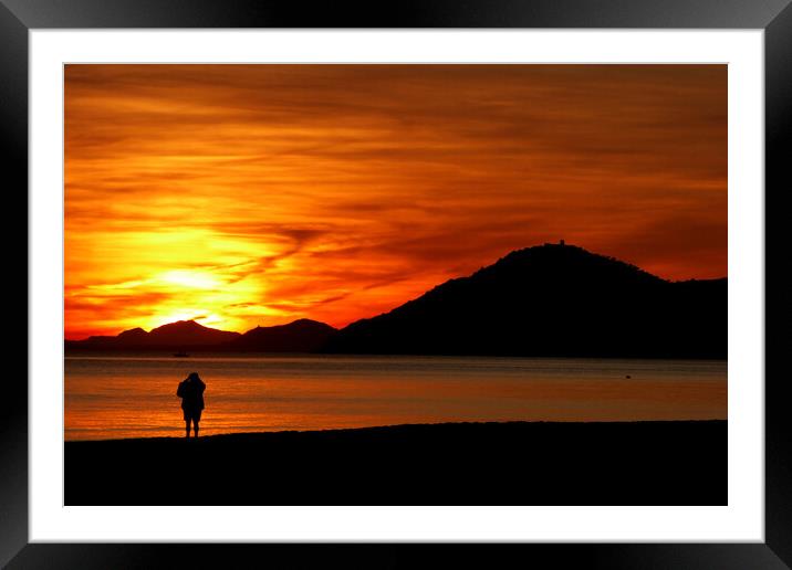 Benidorm Sunset Costa Blanca Spain Framed Mounted Print by Andy Evans Photos