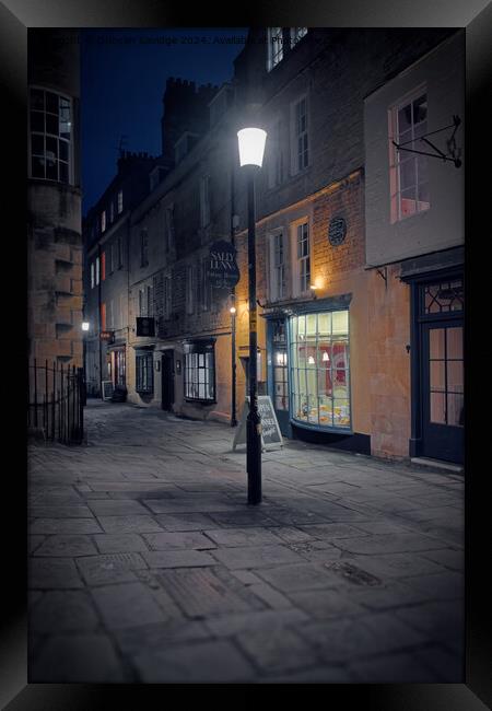 North Parade Passage in Bath at night Framed Print by Duncan Savidge