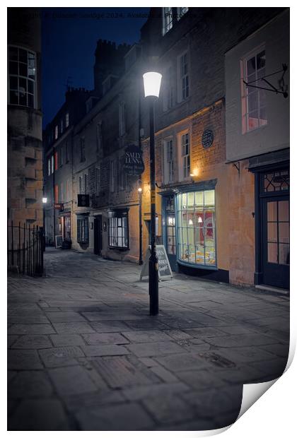 North Parade Passage in Bath at night Print by Duncan Savidge