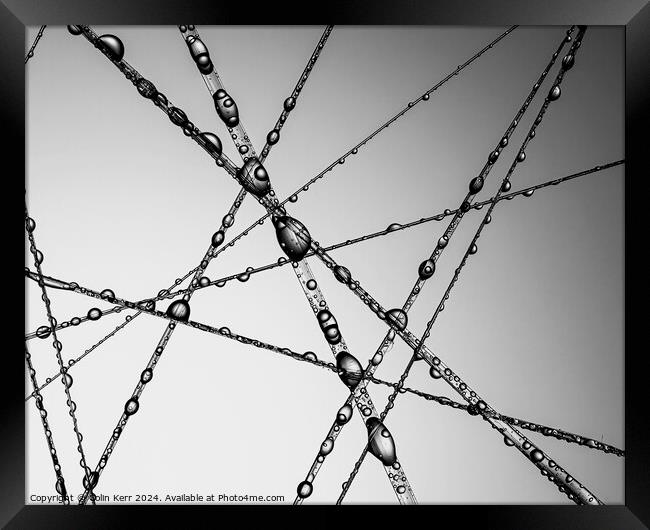 Macro water threads Framed Print by Colin Kerr