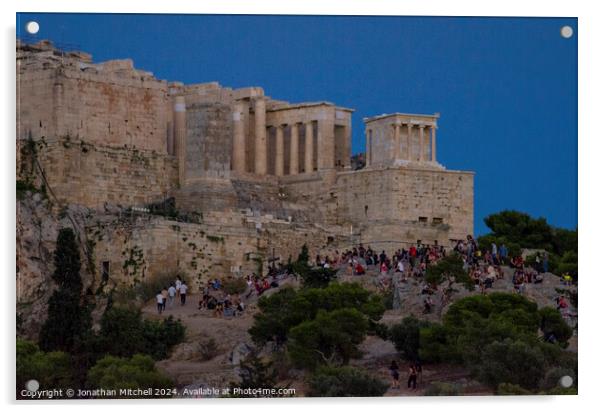 The Patheon Athens Greece 2020 Acrylic by Jonathan Mitchell
