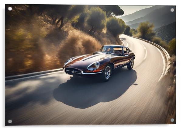 Jaguar E Type Acrylic by Picture Wizard