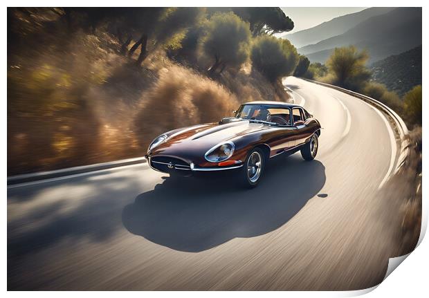 Jaguar E Type Print by Picture Wizard