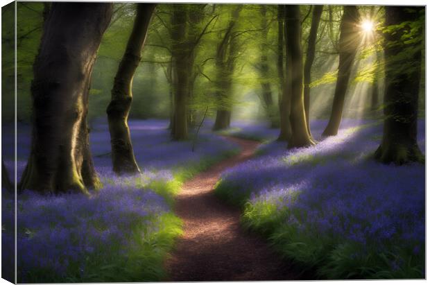 Bluebell Woods Canvas Print by Picture Wizard