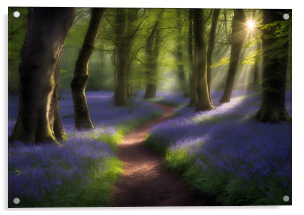 Bluebell Woods Acrylic by Picture Wizard