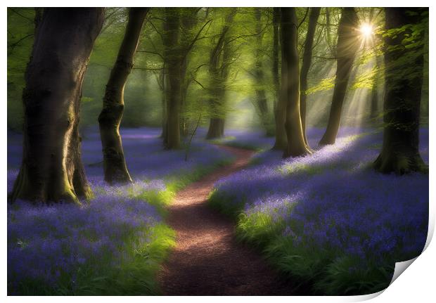 Bluebell Woods Print by Picture Wizard