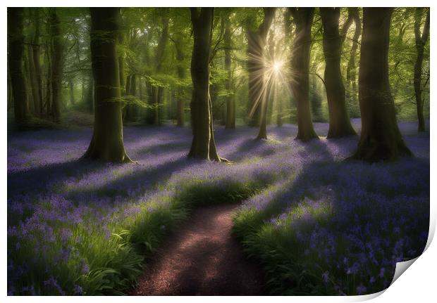 Bluebell Woods Print by Picture Wizard