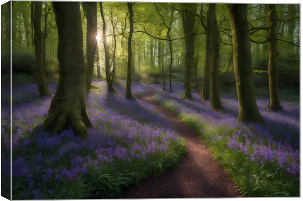 Bluebell Wood Canvas Print by Picture Wizard