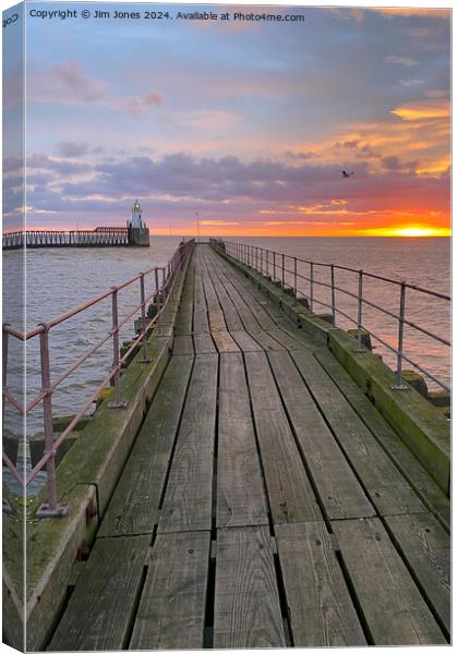 January sunrise at the mouth of the River Blyth - Portrait Canvas Print by Jim Jones