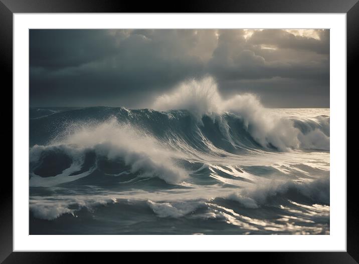 Waves Framed Mounted Print by Picture Wizard