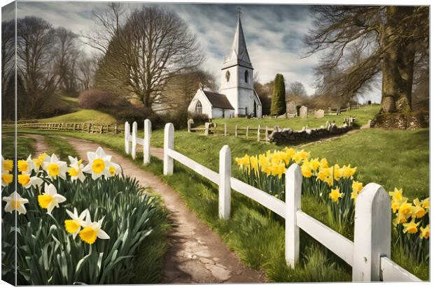 Daffodil Walk Canvas Print by Picture Wizard