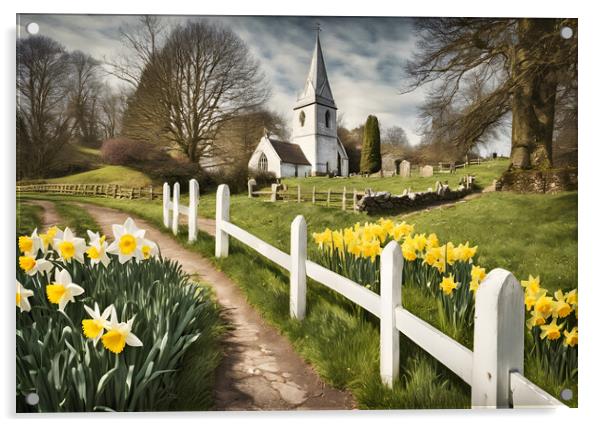 Daffodil Walk Acrylic by Picture Wizard