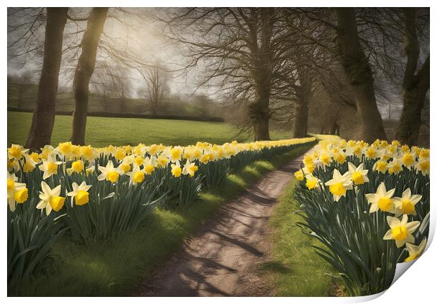 Daffodils Print by Picture Wizard
