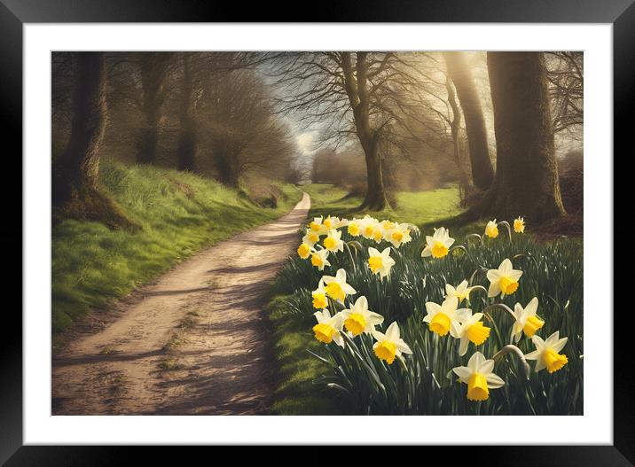 Daffodils Framed Mounted Print by Picture Wizard