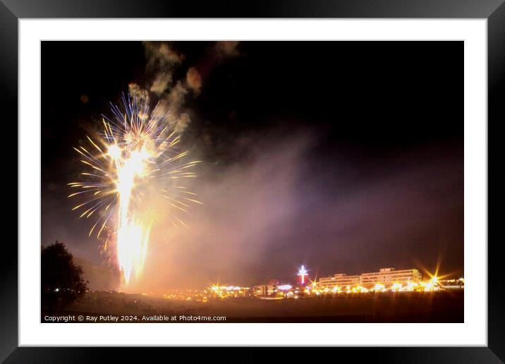 Fireworks. Framed Mounted Print by Ray Putley