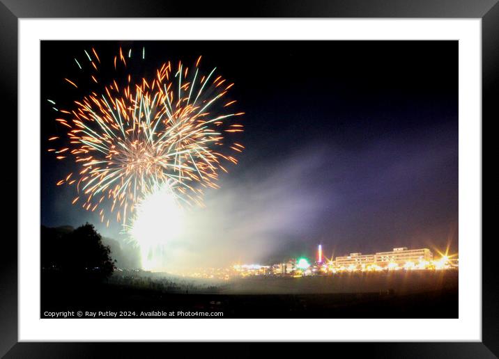 Fireworks. Framed Mounted Print by Ray Putley