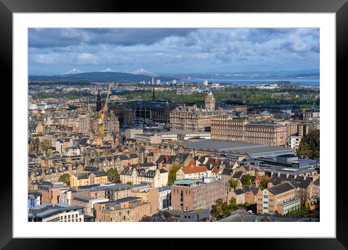 Edinburgh City Centre Cityscape Framed Mounted Print by Artur Bogacki