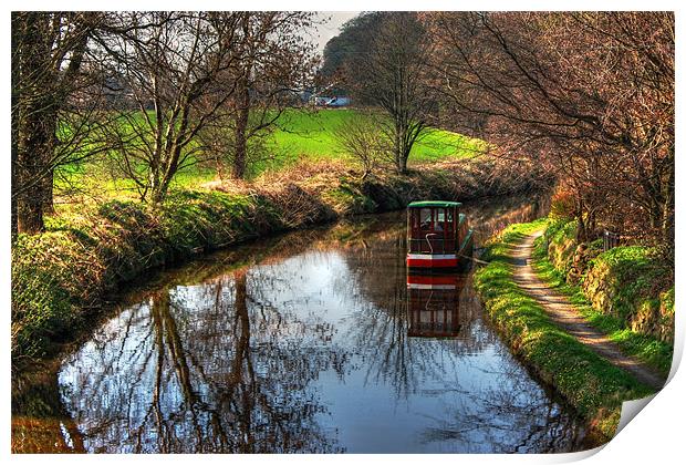 Narrowboat on the Union Canal Print by Tom Gomez