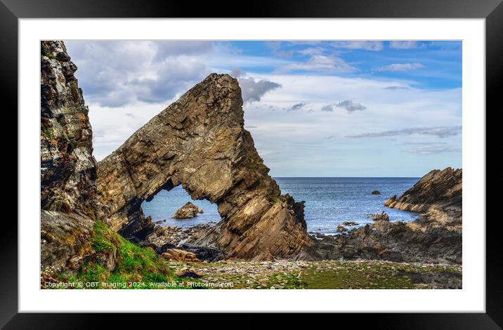 Needle's Eye Rock MacDuff Aberdeenshire Scotland Framed Mounted Print by OBT imaging