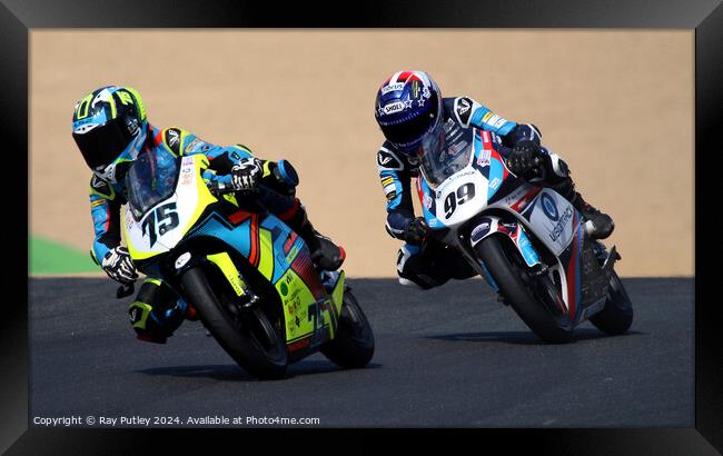 Honda British Talent Cup. Framed Print by Ray Putley