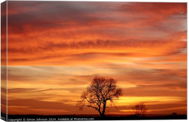 Cotswold Sunset  Canvas Print by Simon Johnson