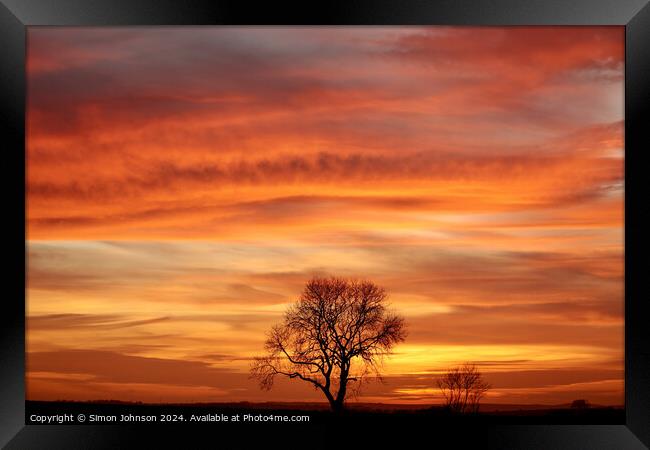 Cotswold Sunset  Framed Print by Simon Johnson