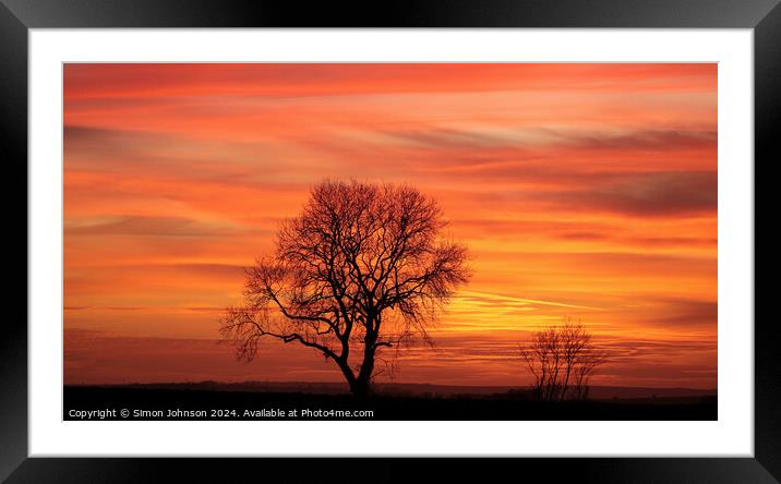 Cotswold Sunset  Framed Mounted Print by Simon Johnson