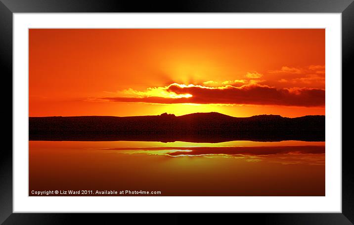 Simple Sunset Framed Mounted Print by Liz Ward
